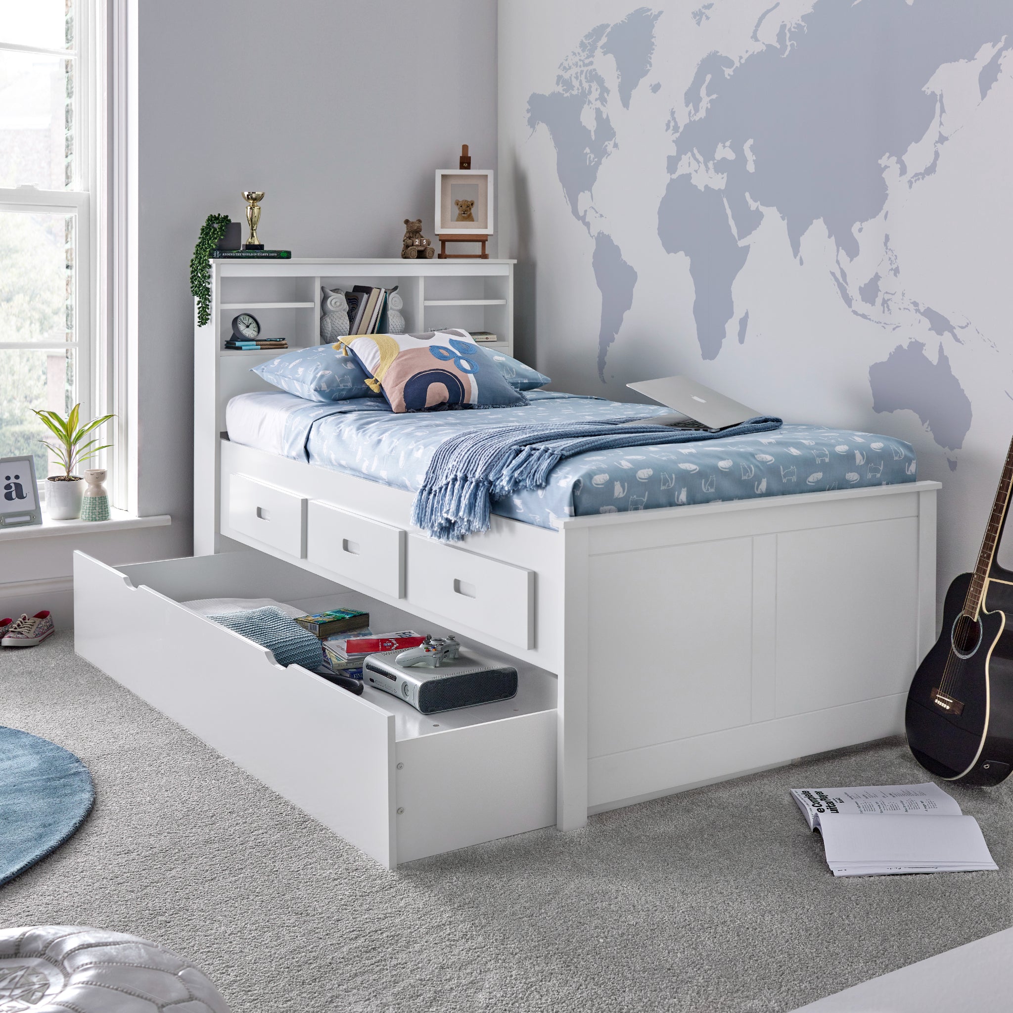 Veera Cabin Storage Single Bed With Trundle – Cosybunks